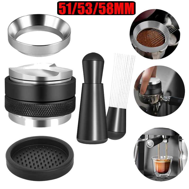 Coffee Tamper Leveler - ชุดอุปกรณ์เสริมสำหรับเครื่องชงกาแฟเอสเพรสโซ 5 ชิ้น ประกอบด้วยที่กระจายผงกาแฟ ที่กดอัดผงกาแฟ ที่ปรับระดับผงกาแฟ