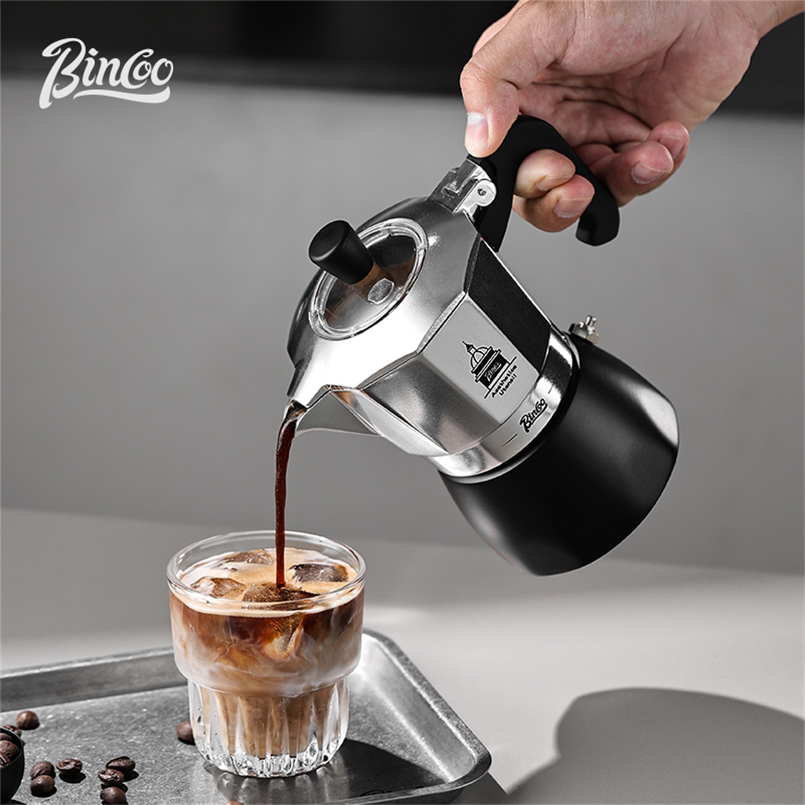 Coffee Tea Espresso - BINCOO วาล์วคู่ Moka Pot,Espresso Extraction เครื่องชงกาแฟแบบพกพาเครื่อง