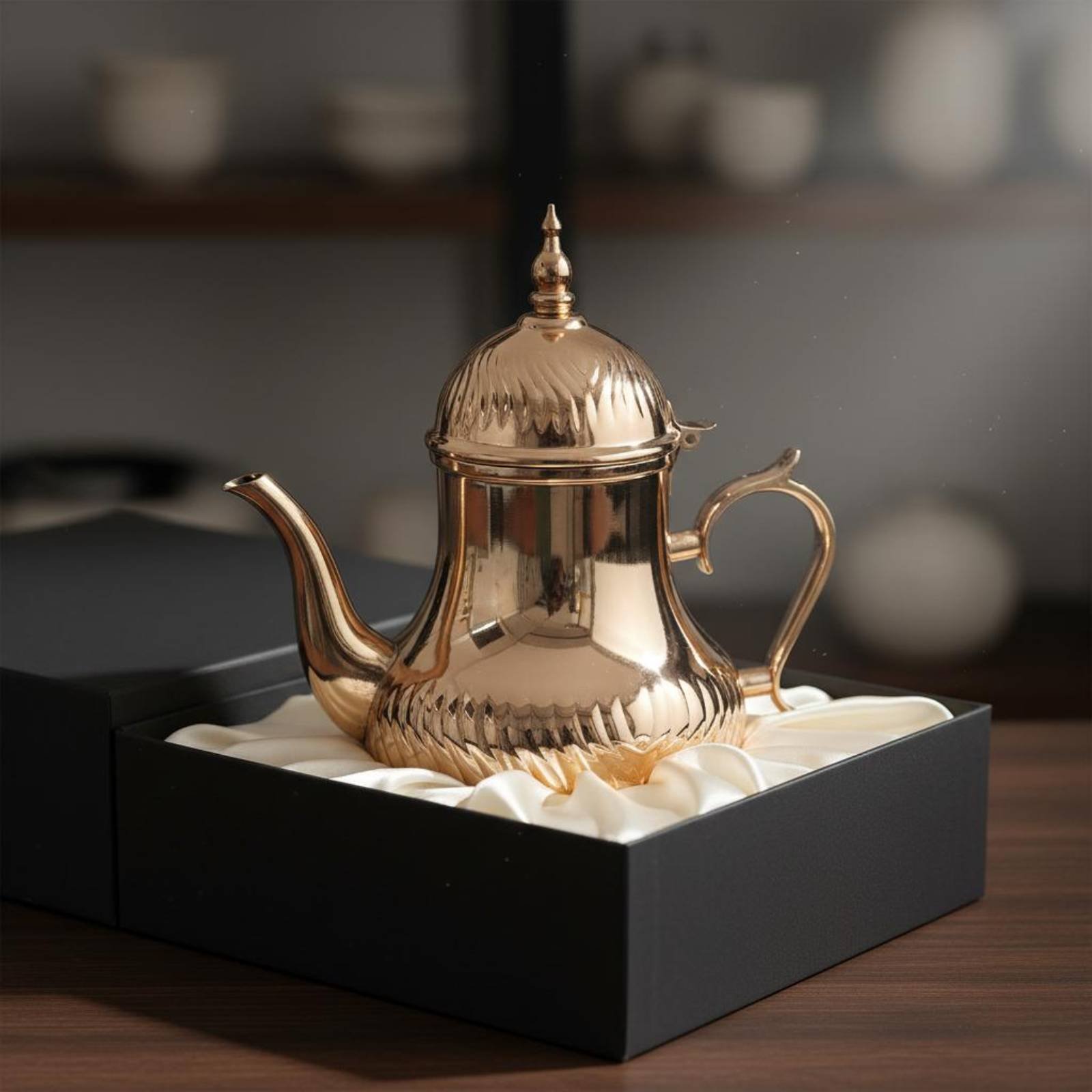 Coffee Tea Pot - กาต้มกาแฟอาหรับแบบดัลลาห์ ขัดเงา ทรงกระจก กาต้มกาแฟอาหรับอเนกประสงค์ กาต้มชาตะวันออกกลาง ด้ามจับตามหลักสรีรศาสตร์