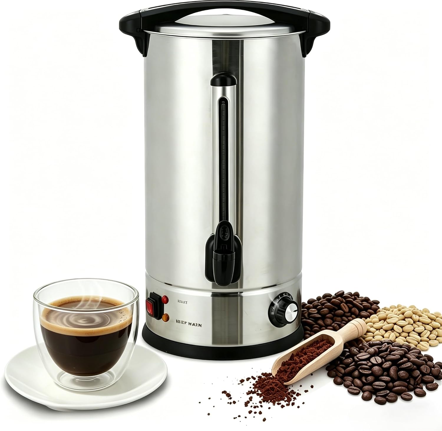 Coffee Tea Urn - Tacleekii หม้อต้มกาแฟเชิงพาณิชย์ขนาด 18 ลิตร 120 ถ้วย