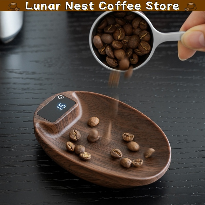 Coffee Bean Scale - เครื่องชั่งกาแฟดิจิตอลแบบพกพา ถาดชั่งน้ำหนักเมล็ดกาแฟอิเล็กทรอนิกส์ ความแม่นยำ 0.1 กรัม สำหรับบาริสต้าที่บ้าน