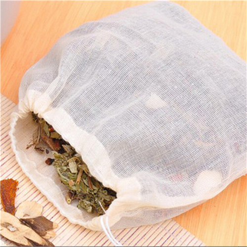 Coffee Tea Garden - 1Pc/10Pcs ผ้าฝ้ายกระเป๋า Muslin Drawstring ถุงน่องสำหรับชา Herb