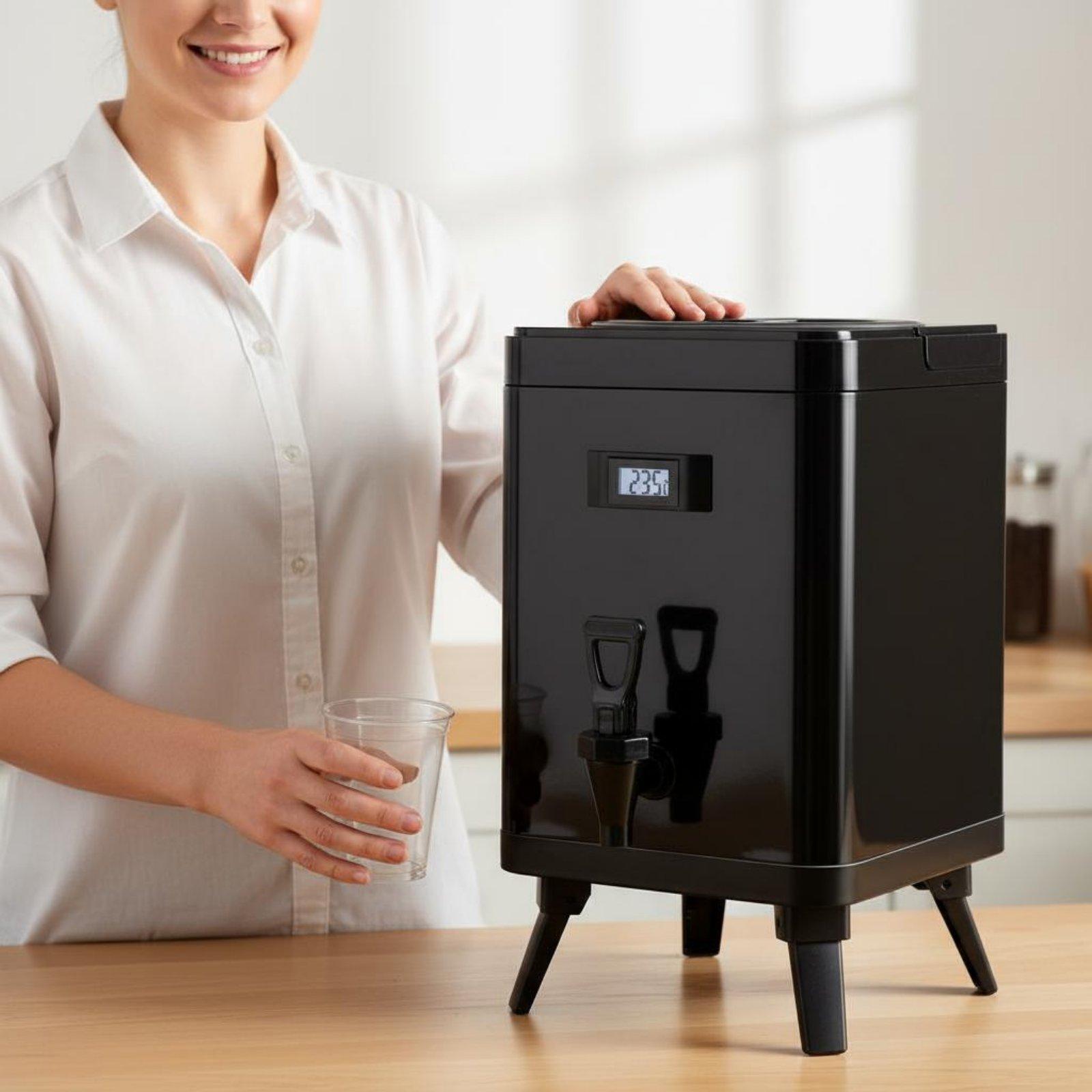Coffee Tea Urn - เครื่องจ่ายเครื่องดื่มแบบสามชั้นฉนวน ภายในเป็นสแตนเลส สำหรับใช้ในเชิงพาณิชย์ ขาพับได้ เหมาะสำหรับบริการกาแฟและชา