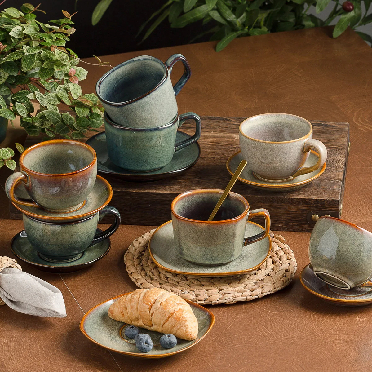 ชุดถ้วยกาแฟเซรามิกสไตล์เรโทรพร - Coffee Tea Garden บทวิจารณ์และราคา