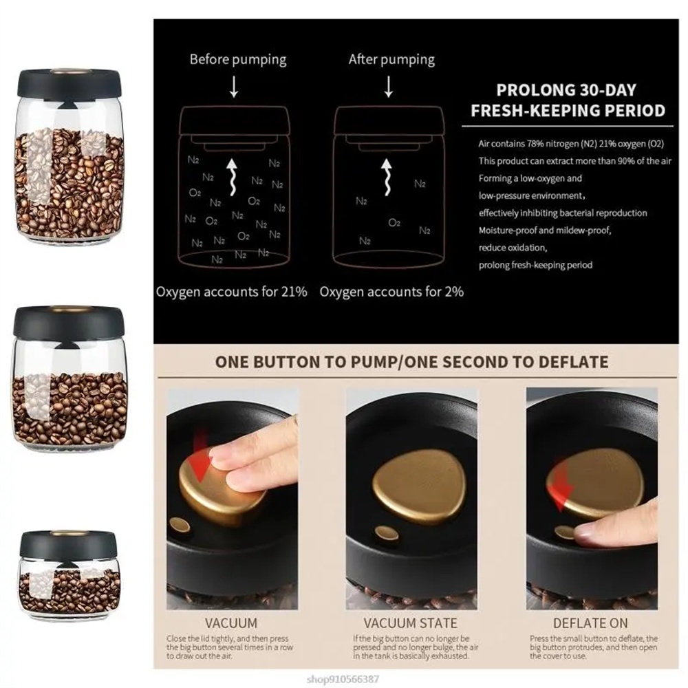 1 แพ็ค ภาชนะเก็บเมล็ดกาแฟ ฝาปิ - Coffee Tea Press บทวิจารณ์และราคา