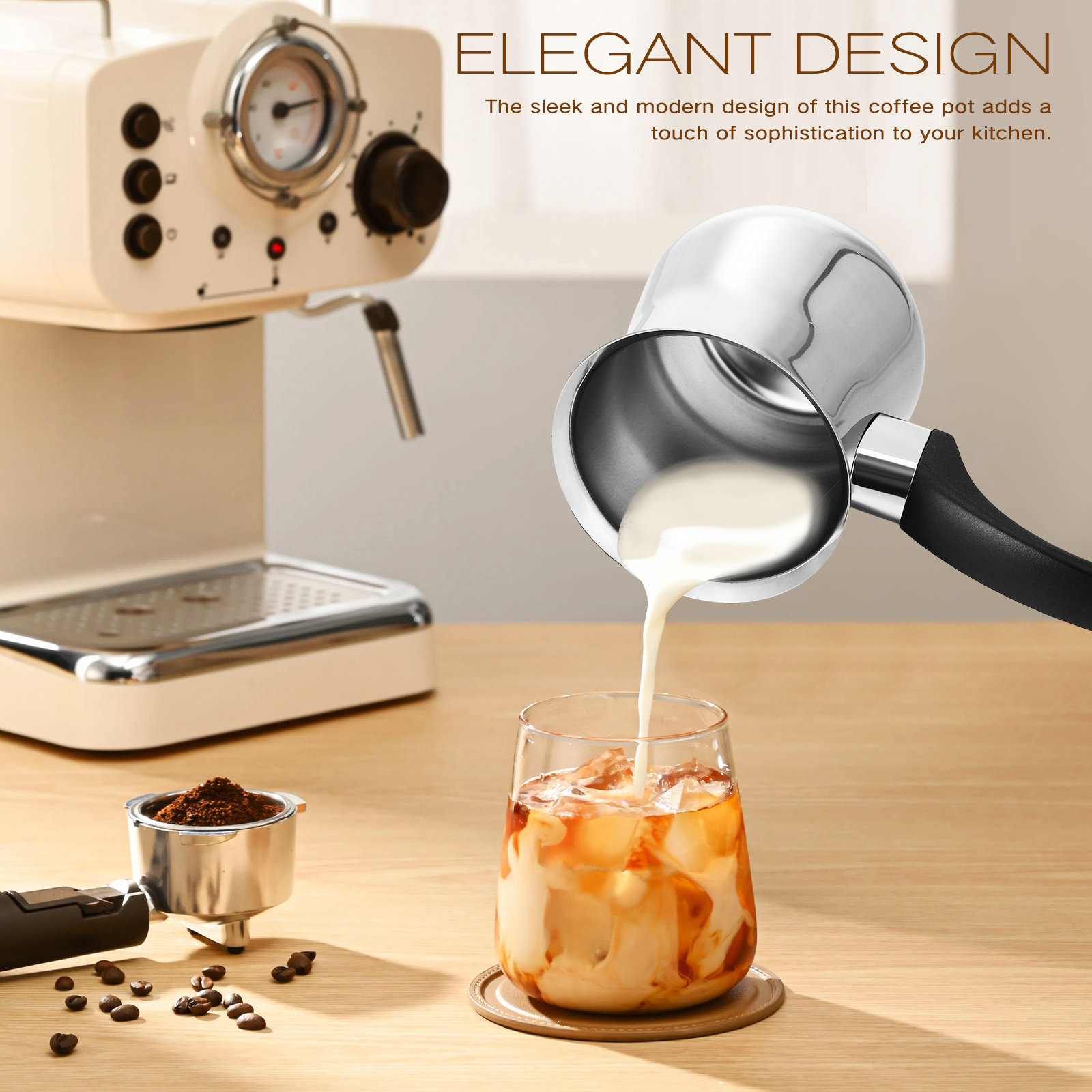 หม้อต้มกาแฟสแตนเลสแบบตุรกีขนาด - Coffee Tea Pot บทวิจารณ์และราคา