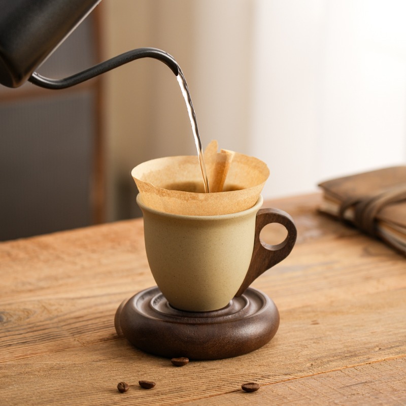 แก้วกาแฟเซรามิกสีน้ำตาลลายไม้  - Coffee Tea Garden บทวิจารณ์และราคา