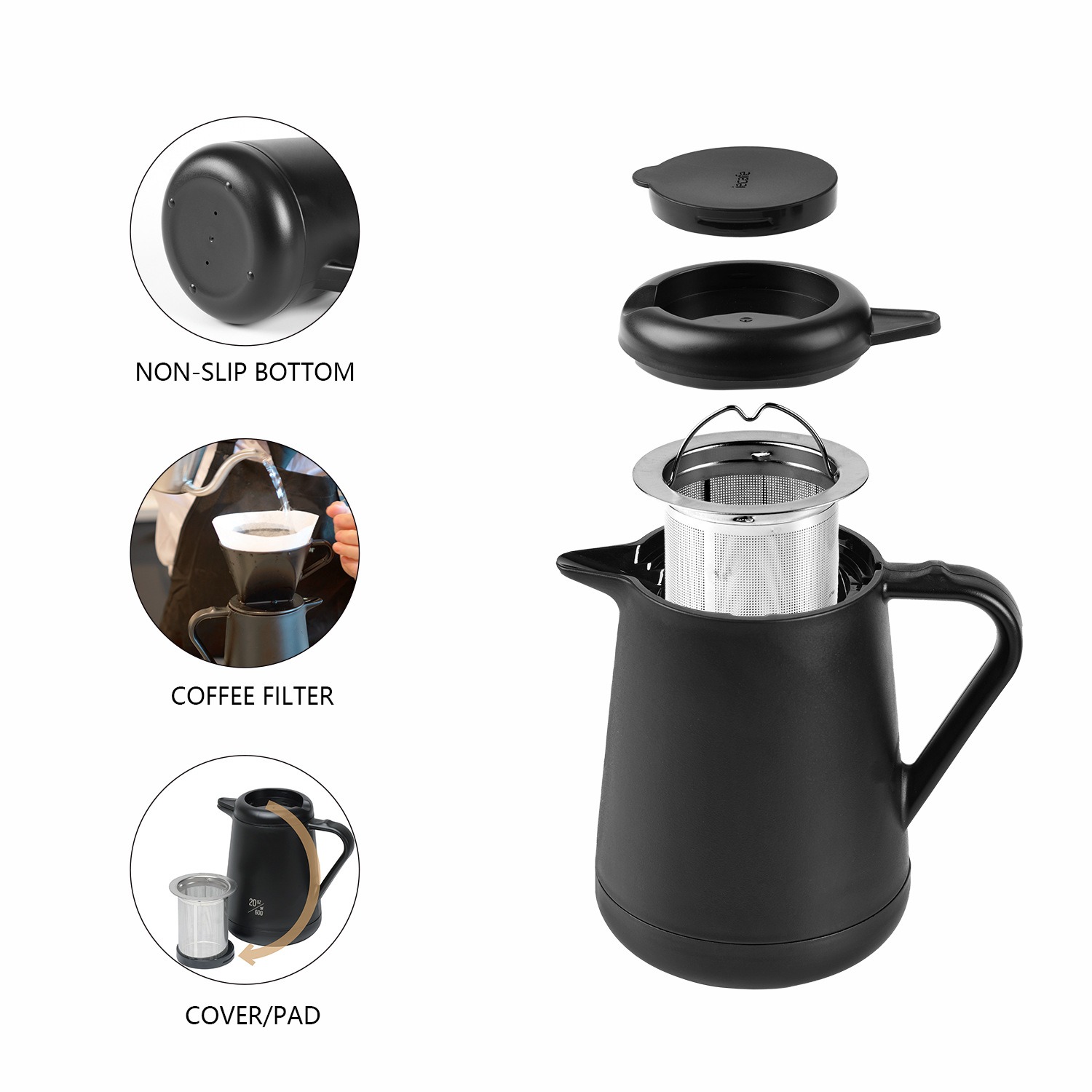 ชุดกาแฟสเตนเลสสตีลเก็บความร้อน - Coffee Tea Pot บทวิจารณ์และราคา