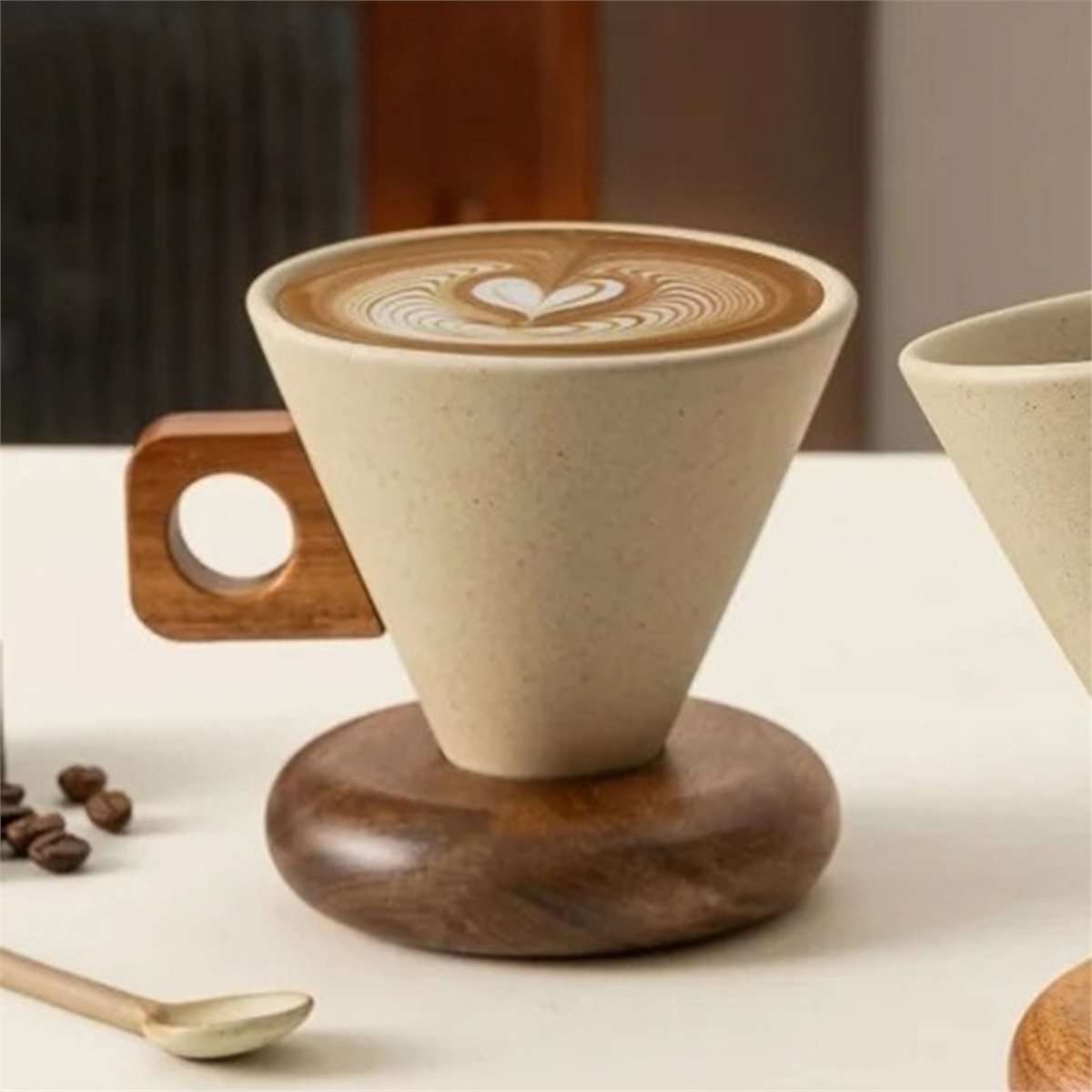 ชุดแก้วกาแฟเซรามิกพร้อมช้อนฐาน - Mug Tea Coffee บทวิจารณ์และราคา