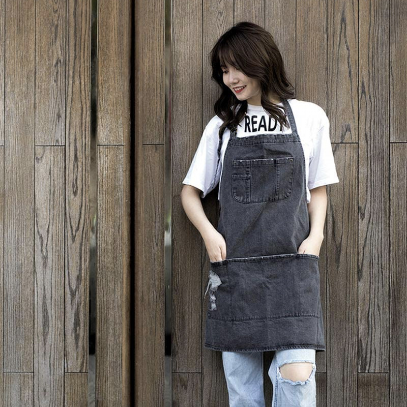 ผ้ากันเปื้อนผ้าฝ้ายยีนส์ญี่ปุ่ - Coffee Tea Garden บทวิจารณ์และราคา
