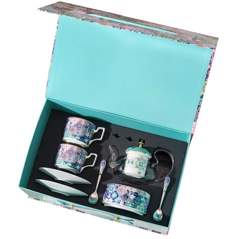 ชุดกาแฟพร้อมจานรองลายดอกคามิลเ - Coffee Tea Garden บทวิจารณ์และราคา