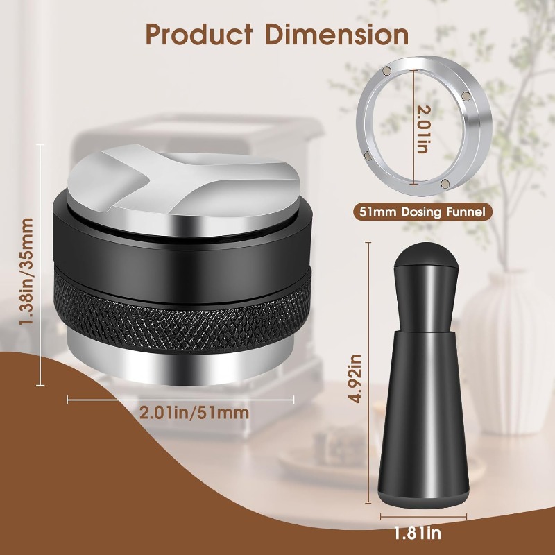 ชุดอุปกรณ์เอสเพรสโซ 5 ชิ้น ขนา - Coffee Tamper Leveler บทวิจารณ์และราคา
