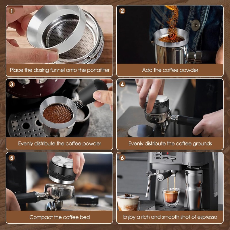 ชุดอุปกรณ์เอสเพรสโซ 5 ชิ้น ขนา - Coffee Tamper Leveler บทวิจารณ์และราคา