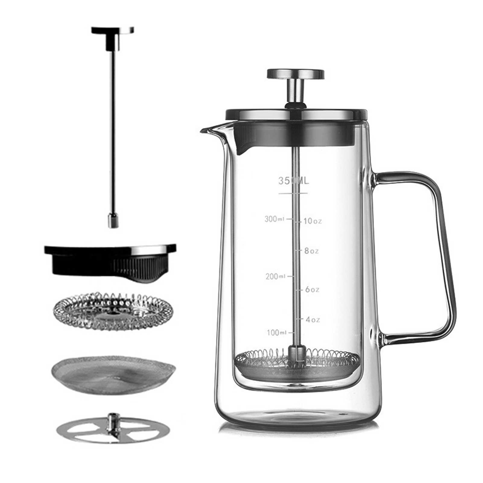 หม้อเฟรนช์เพรสสองชั้น ทำจากแก้ - Coffee Tea Pot บทวิจารณ์และราคา