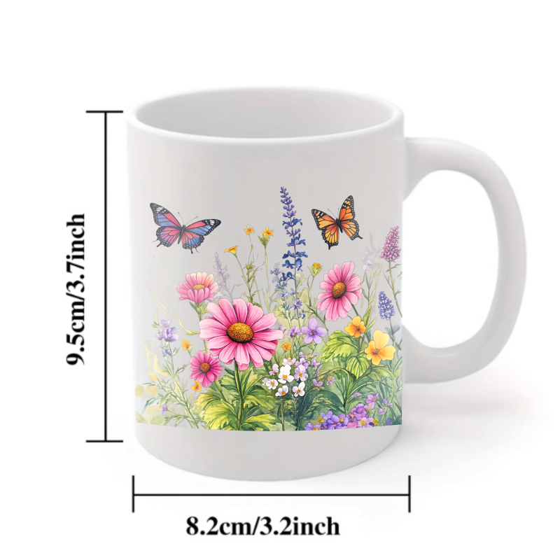 แก้วเซรามิกลายสวนดอกไม้สีขาวพร - Coffee Tea Garden บทวิจารณ์และราคา
