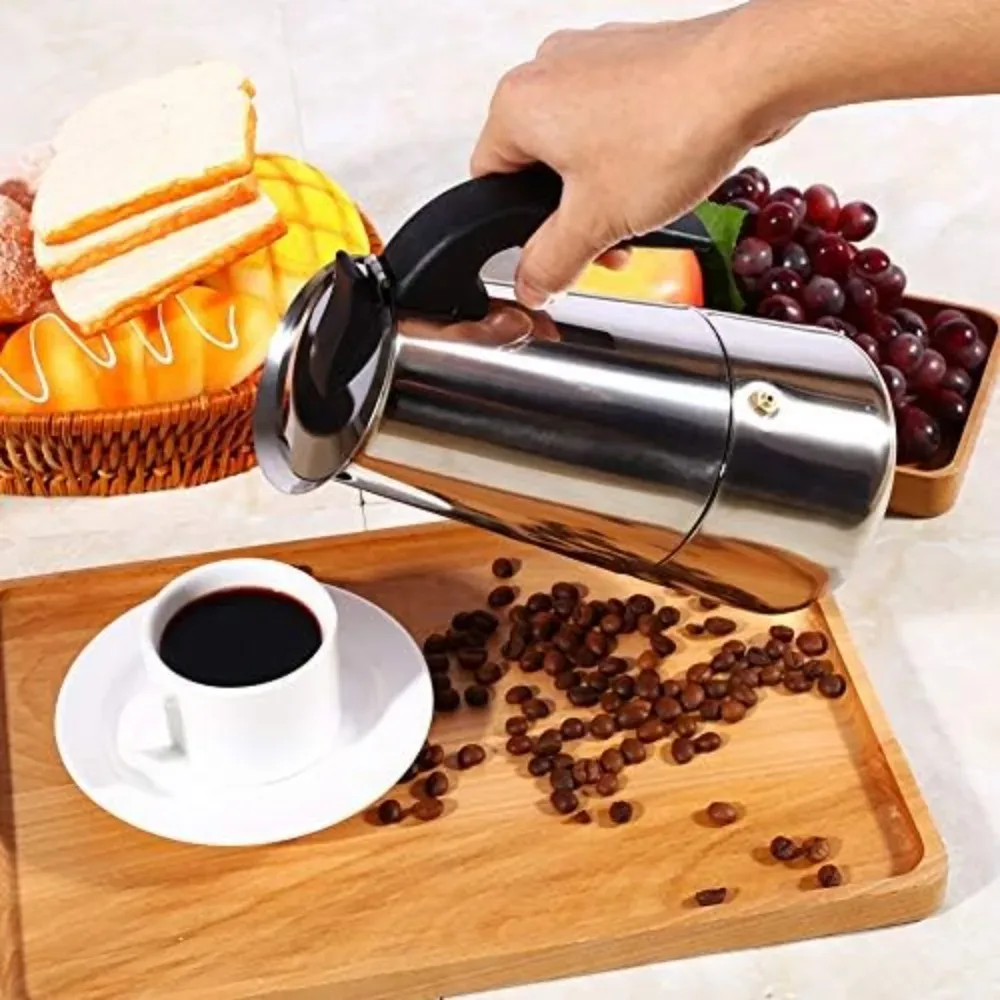 หม้อกาแฟมอคค่าสแตนเลสพร้อมถ้วย - Coffee Tea Pot บทวิจารณ์และราคา